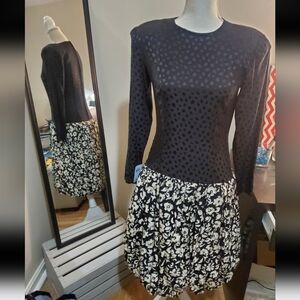 Vintage Anne Taylor 100% Silk Bubble Hem Dress 6